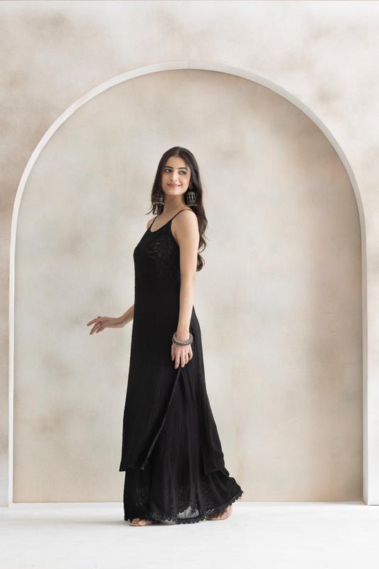 Midnight Noir Chikankari Sequin Kurta Set